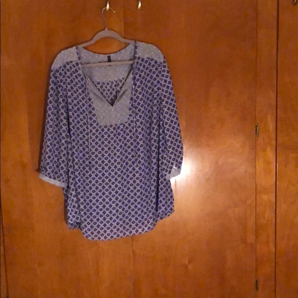 Purple and white shirt